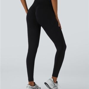 Halara Seamless Flow Black & Navy High-Waisted Ruched 7/8 Yoga Leggings Size XS